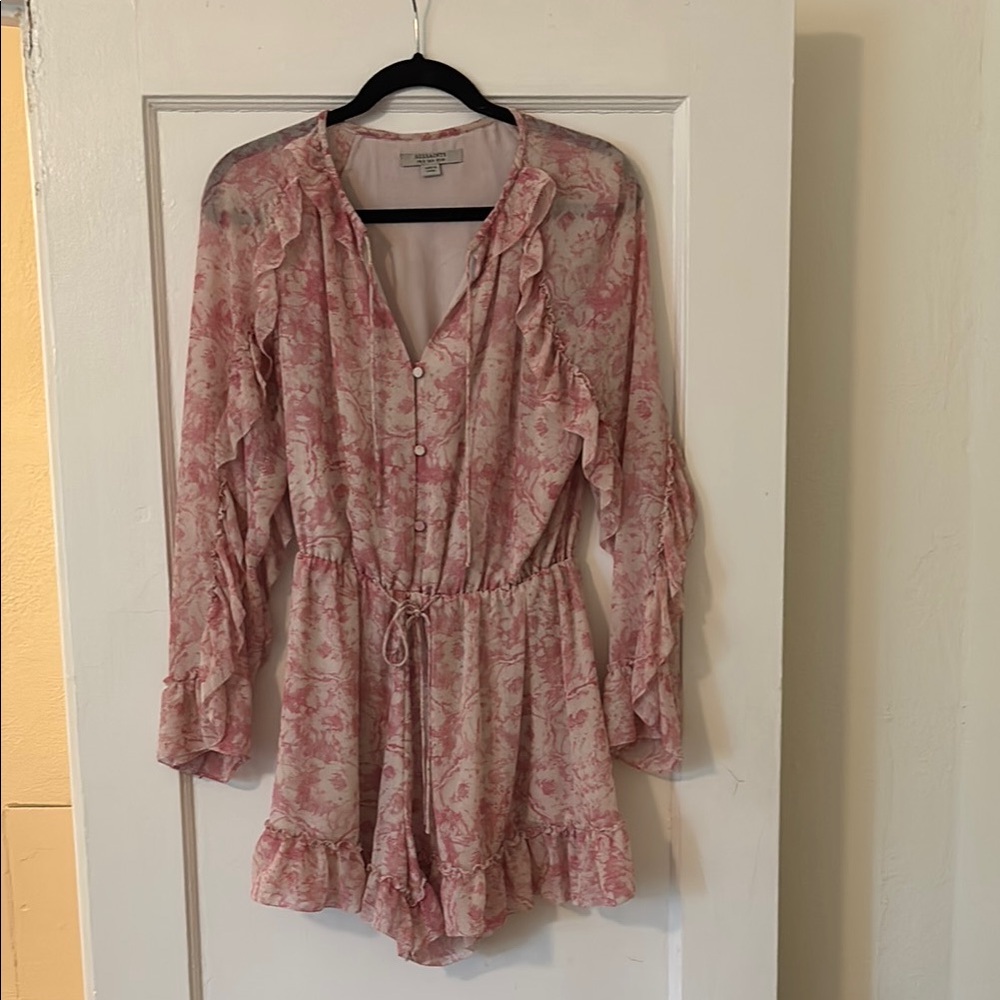 All Saints Pink flower pattern romper